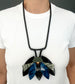 Statement Necklace Fiori 4 Big - blue and black